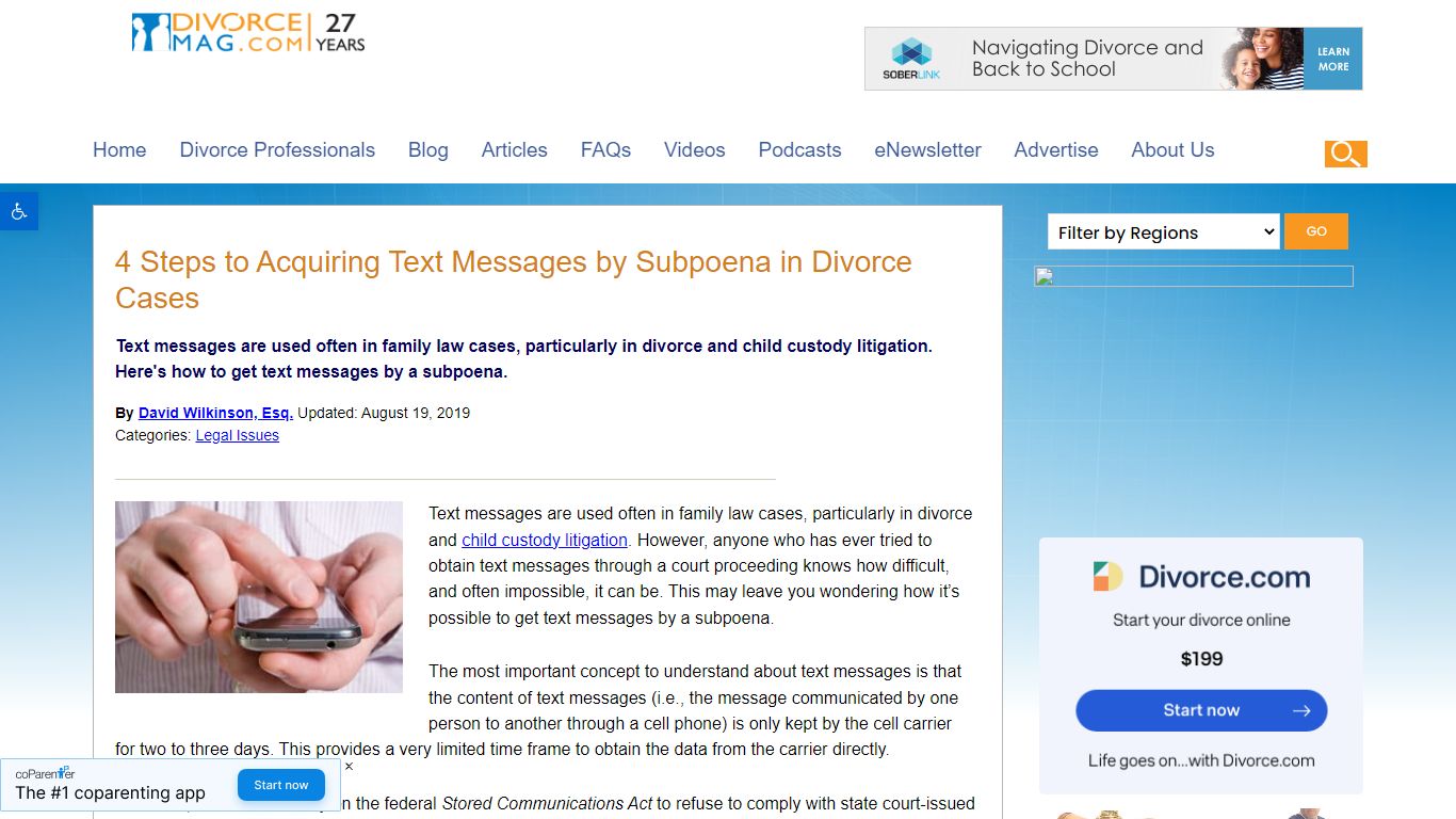 4 Steps to Acquiring Text Messages by Subpoena in Divorce Cases